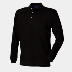 Henbury Long Sleeve Cotton Pique POLO Shirt